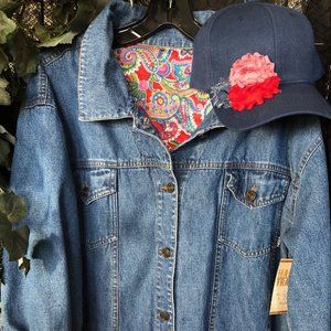 RELAX Jean Jacket with paisley lining 3X